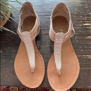 Madden Girl iridescent rhinestone sandals